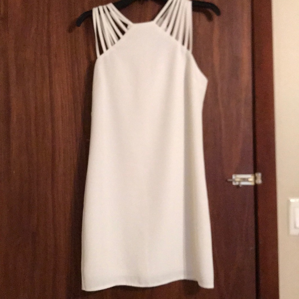 She and sky white dress